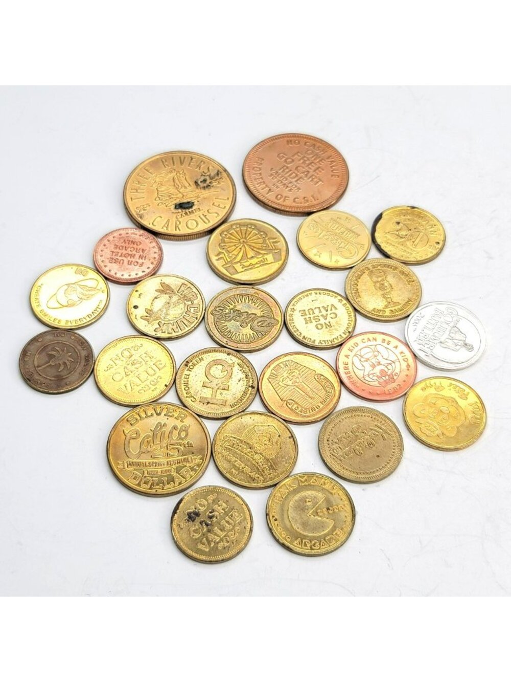 Arcade and Carousel Tokens Lot of 23 Vintage Lot Variety Hoffman Mint SC820